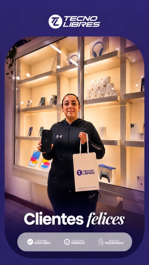 Cliente de Tecno Libres con su compra